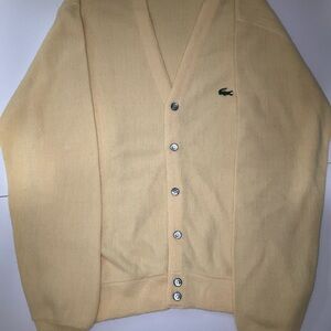 Vintage Lacoste yellow Button-Up Cardigan